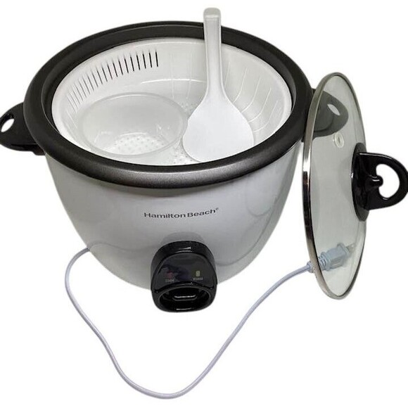 Hamilton Beach Electric Rice Cooker Food Steamer 16 Cups RC21 37516 White - Picture 3 of 10